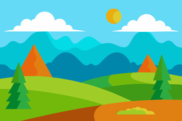 Obraz premium landscape with mountains and clouds