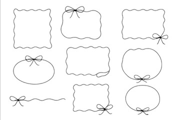 Fototapeta premium Decorative vector frames with bows for various design purposes and creative projects