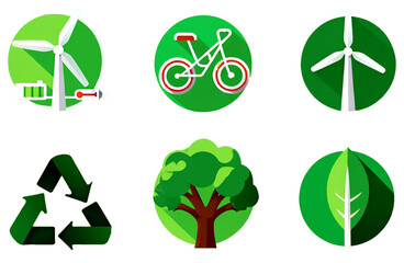 Ecology icon set — solid vector collection