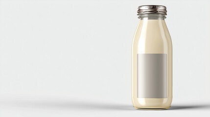 Minimalist Milk Bottle Mockup with Clean White Background