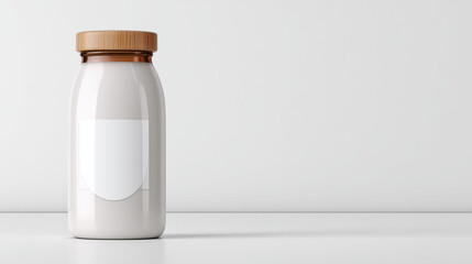 Minimalist Milk Bottle Mockup with Clean White Background