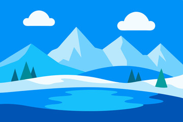 vector illustration of a winter landscape