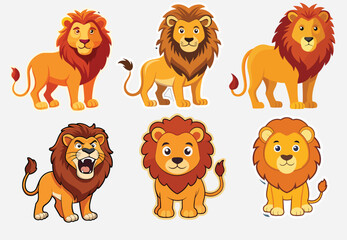 Lion sticker set