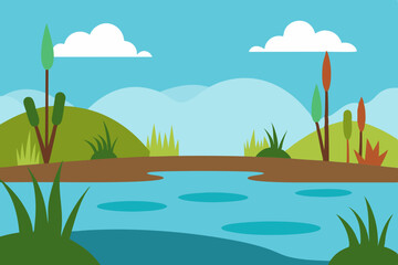 Obraz premium landscape with river