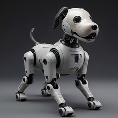 Advanced AI Robotic Dog with Mechanical Design on Clean White Background
