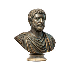 Ancient statuette bronze a man on a transparent background