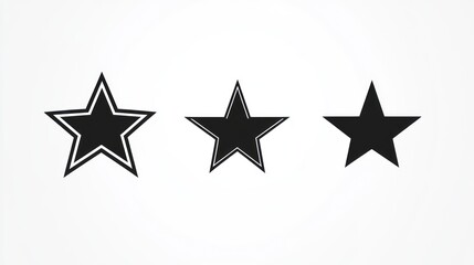 Obraz premium Three black stars with white outlines