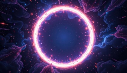 glowing orb in galaxy with halo ring