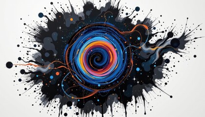 galaxy like oil swirl on black paper