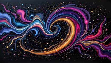 galaxy like oil swirl on black paper