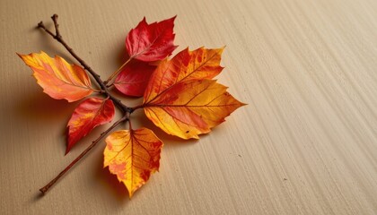 autumn leaf and kraft paper bundle