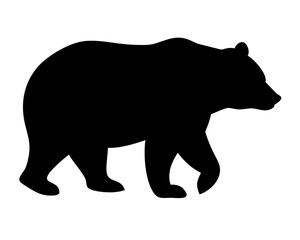 Fototapeta premium Bear Silhouette Vector Art - Majestic Wildlife Outline for Poster & Typography Design on White