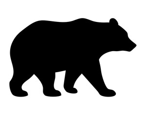 Fototapeta premium Bear Silhouette Vector Art - Majestic Wildlife Outline for Poster & Typography Design on White