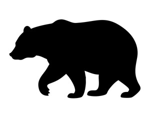 Fototapeta premium Bear Silhouette Vector Art - Majestic Wildlife Outline for Poster & Typography Design on White