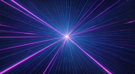 Vibrant Pink and Blue Light Rays converge creating a dynamic futuristic abstract background perfect for technology websites designs or presentations.