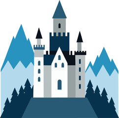 Obraz premium vector illustration of castle