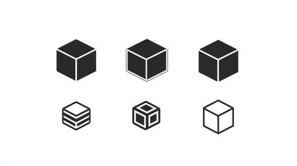 Set of various cube shapes