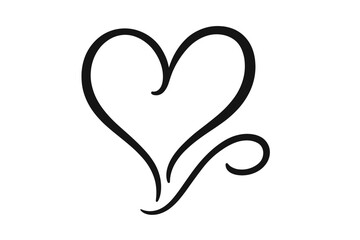 Heart shape illustration representing love and affection in a simple, elegant design for various applications