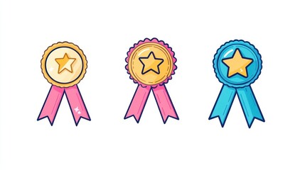 Three colorful award ribbons (1)