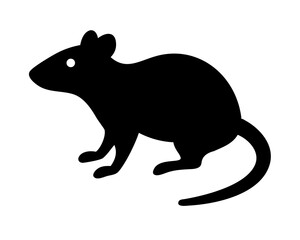 Obraz premium Standing Rat Silhouette Vector Icon - Minimalist Rodent Sign for Pest Control or Zodiac Symbol