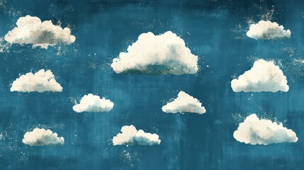 Clouds painted on a textured background
