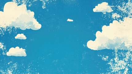 Whimsical painted sky with clouds
