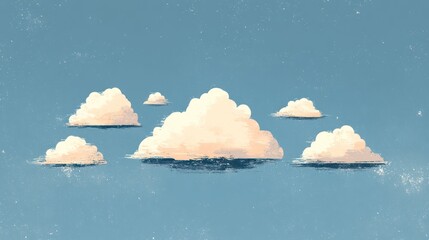 Pastel clouds against a soft sky