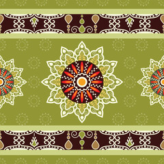 Vibrant ethnic patterns blend elements of Diwali celebrations, intricate mandala designs, Indian truck art and Pakistani cultural motifs, creating a precious fusion of South Asian