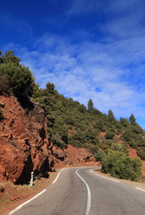 Morocco, High Atlas Mountains. The precarious main road between Marrakesh and Ouarzazate.