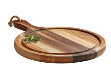 [Transparent Background PNG]Wooden Round Cutting Board with Handle