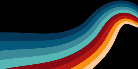 Obraz premium Vintage Striped Backgrounds, Posters, Banner Samples, Retro Colors from the 1970s 1900s, 70s, 80s, 90s. retro vintage 70s style stripes background poster lines. Eps10