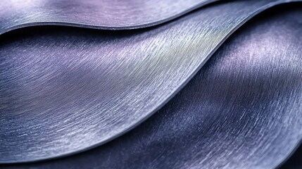 Wavy brushed metal sheets, layered, abstract view