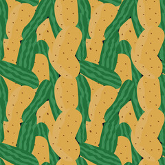 vector cucumber and potato pattern design, seamless pattern of vegetable