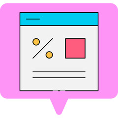 Web percentage single icon vector illustration