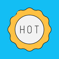 Hot badge single icon vector illustration