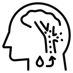 Hemorrhagic Stroke Icon Line Vector Illustration