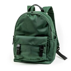 Naklejka premium Green backpack rucksack travel bag school bag everyday carry casual daypack fashion accessories style 100