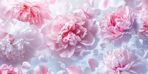 Delicate Pink Peonies in Flight