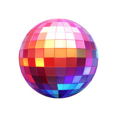 Disco Ball, 3D Icon &ndash; Glossy Minimal Emoji Style, Isolated PNG object