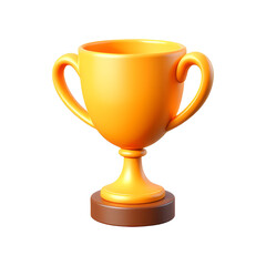 Gold Cup Trophy, 3D Icon &ndash; Glossy Minimal Emoji Style, Isolated PNG object
