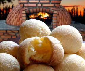 Cheese bread, a traditional Brazilian snack