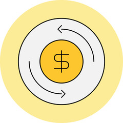 Money recycle single icon vector illustration