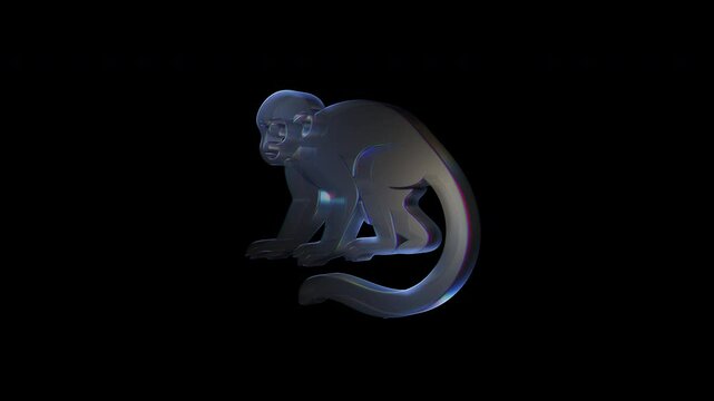 3D monkey figure with luminous shading