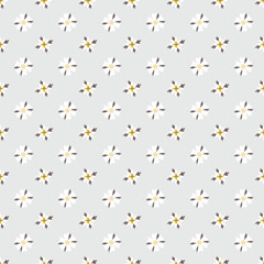 Delicate Floral Pattern With Minimal White Blossoms and Neutral Background