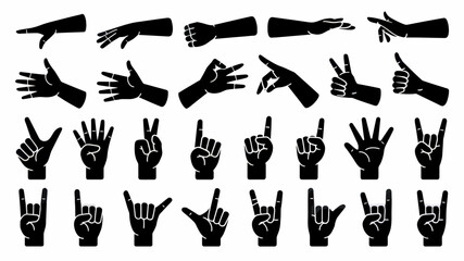 Versatile Hand Gesture Icons Collection Perfect for Branding Design Projects and User Interfaces