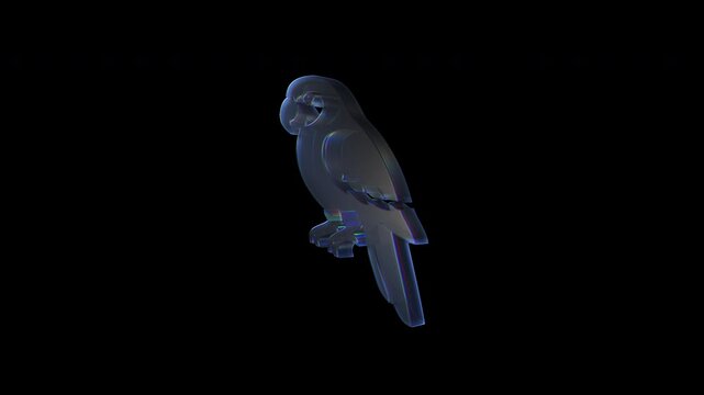 Stylized parrot silhouette with glossy finish