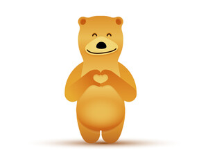 Adorable Bear Standing with a Gentle Pose for a Peaceful Wildlife Theme Illustration. Vector illustration