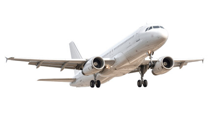 [Transparent Background PNG]White Airplane in Flight
