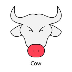 Cow single icon vector illustration