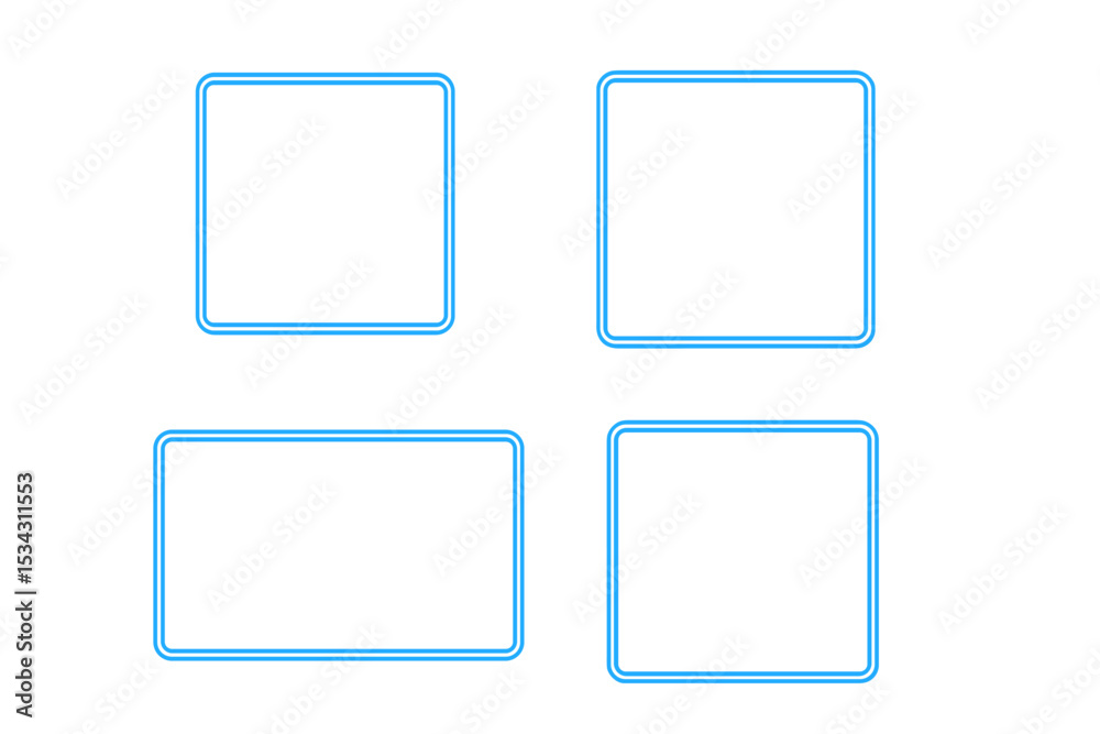 Aufkleber Clean and simple vector flat illustration of empty rectangular frames for design applications and presentations